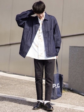 「Dr. Martens（ドクターマーチン）のアイテム（その他シューズ）」を使った、SHOTAさん（メンズ・176cm）の冬コーディネート