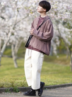 「花見コーデ」｜「アイテム（アクセサリー）」を使った、SHOTAさん（メンズ・176cm）の春コーディネート