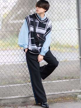 「Saint Laurent（サンローラン）のアイテム」を使った、SHOTAさん（メンズ・176cm）の春コーディネート