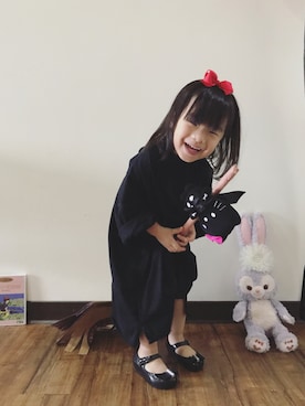 「アイテム（シャツワンピース）」を使った、coco and doreenさん（キッズ・90cm）の秋コーディネート
