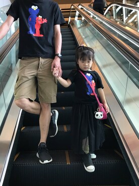 「PULL&BEAR（プルアンドベア）のアイテム」を使った、coco and doreenさん（キッズ・100cm）の夏コーディネート
