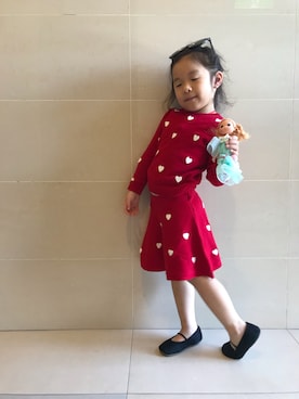 「アイテム（スカート）」を使った、coco and doreenさん（キッズ・100cm）の冬コーディネート