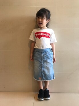 「アイテム（スカート）」を使った、coco and doreenさん（キッズ・100cm）の春コーディネート