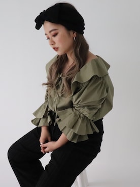 「アイテム（ヘアバンド）」を使った、shiiさん（レディース・151cm）の夏コーディネート