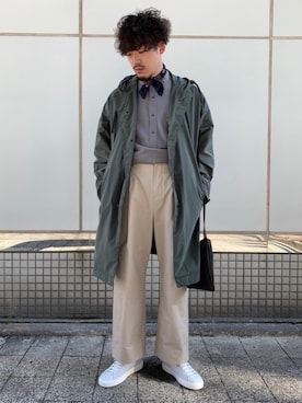 「UNITED ARROWS（ユナイテッドアローズ）のアイテム（モッズコート）」を使った、Kazushige   Ohyamaさん（メンズ・176cm）の冬コーディネート