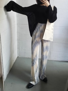 「アイテム（エコバッグ/サブバッグ、ブラック系）」を使った、honoさん（レディース・154cm）の春コーディネート