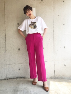 「Yves Saint Laurent（イヴサンローラン）のアイテム（サンダル）」を使った、Risaさん（レディース・167cm）の春コーディネート