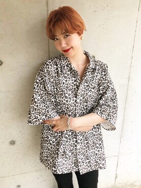 「アニマル」｜「アイテム（アクセサリー）」を使った、Risaさん（レディース・167cm）の春コーディネート
