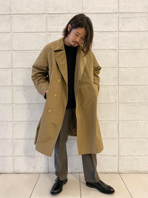 予約受付中】 ダウン ベージュ チェスターコート メモリータフタ
