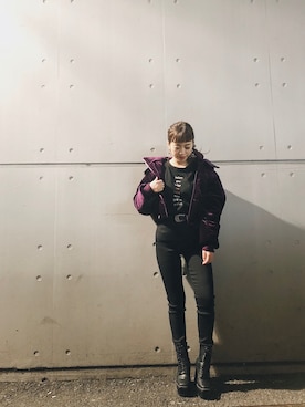 「EVRIS（エヴリス）のアイテム（その他アウター）」を使った、karenさん（レディース・156cm）の秋コーディネート