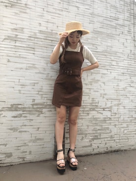 「EVRIS（エヴリス）のアイテム（ワンピース/ドレス）」を使った、karenさん（レディース・156cm）の春コーディネート