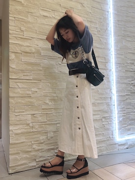 「Bershka（ベルシュカ）のアイテム」を使った、karenさん（レディース・156cm）の春コーディネート