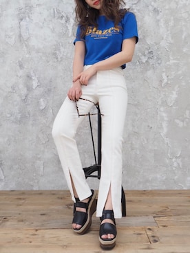 「EVRIS（エヴリス）のアイテム（パンツ）」を使った、karenさん（レディース・155cm）の夏コーディネート