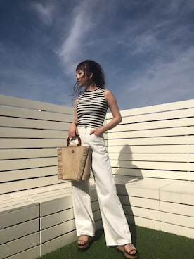 「EVRIS（エヴリス）のアイテム（パンツ）」を使った、karenさん（レディース・155cm）の夏コーディネート