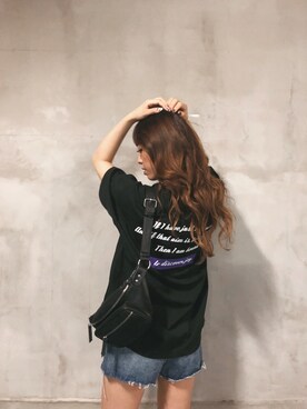 「バックロゴ」｜「アイテム（ボディバッグ/ウエストポーチ）」を使った、karenさん（レディース・155cm）の夏コーディネート