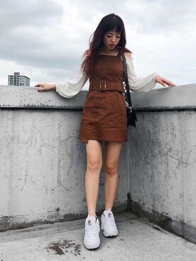 「FILA（フィラ）のアイテム（シューズ）」を使った、karenさん（レディース・156cm）の夏コーディネート