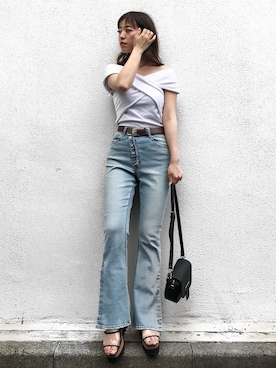 「EVRIS（エヴリス）のアイテム（バッグ）」を使った、karenさん（レディース・156cm）の夏コーディネート