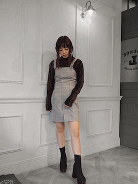 「EVRIS（エヴリス）のアイテム（ワンピース/ドレス）」を使った、karenさん（レディース・156cm）の秋コーディネート