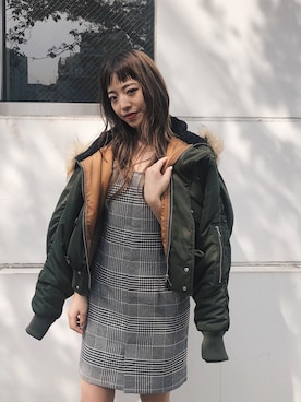 「N2B」｜「アイテム（ブルゾン）」を使った、karenさん（レディース・156cm）の秋コーディネート