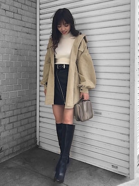 「EVRIS（エヴリス）のアイテム（ジャケット/アウター）」を使った、karenさん（レディース・156cm）の秋コーディネート