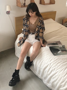 「秋のカフェオレコーデ」｜karenさん（レディース・156cm）の秋コーディネート