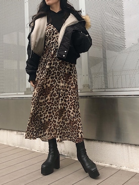 「EVRIS（エヴリス）のアイテム（ブルゾン）」を使った、karenさん（レディース・156cm）の秋コーディネート