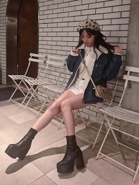 「チャンキーヒール」｜karenさん（レディース・156cm）の秋コーディネート