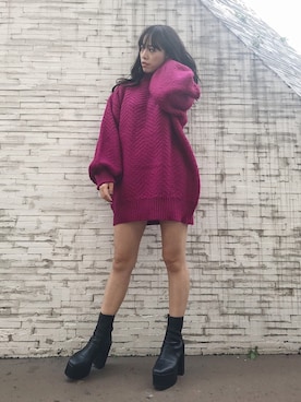 「EVRIS（エヴリス）のアイテム（ワンピース/ドレス）」を使った、karenさん（レディース・156cm）の秋コーディネート