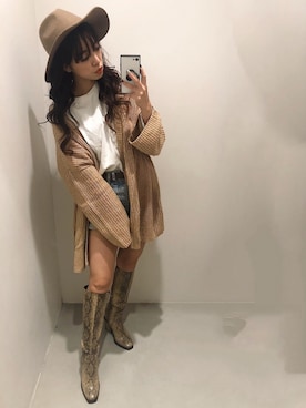 「EVRIS（エヴリス）のアイテム（ジャケット/アウター）」を使った、karenさん（レディース・156cm）の秋コーディネート