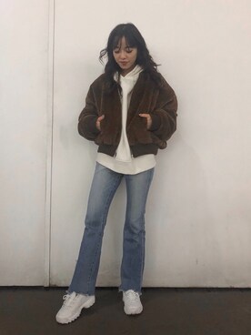 「FILA（フィラ）のアイテム（シューズ）」を使った、karenさん（レディース・156cm）の冬コーディネート