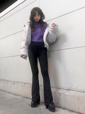 「EVRIS（エヴリス）のアイテム（ジャケット/アウター）」を使った、karenさん（レディース・156cm）の冬コーディネート