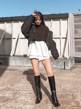 「EVRIS（エヴリス）のアイテム（ジャケット/アウター）」を使った、karenさん（レディース・156cm）の冬コーディネート