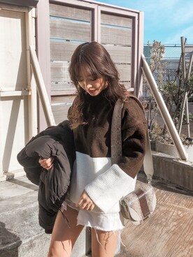 「EVRIS（エヴリス）のアイテム（その他アウター）」を使った、karenさん（レディース・156cm）の冬コーディネート