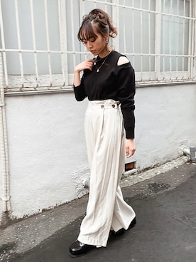 「EVRIS（エヴリス）のアイテム（アクセサリー）」を使った、karenさん（レディース・156cm）の冬コーディネート