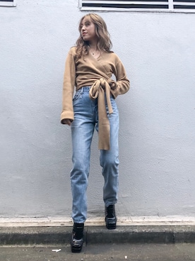 「EVRIS（エヴリス）のアイテム（アクセサリー）」を使った、karenさん（レディース・156cm）の冬コーディネート