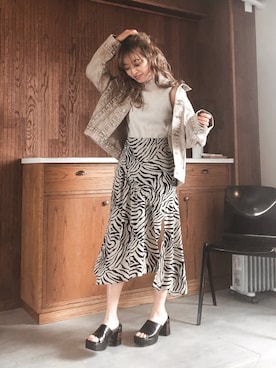 「EVRIS（エヴリス）のアイテム（ジャケット/アウター）」を使った、karenさん（レディース・156cm）の冬コーディネート