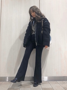 「EVRIS（エヴリス）のアイテム（ジャケット/アウター）」を使った、karenさん（レディース・156cm）の冬コーディネート