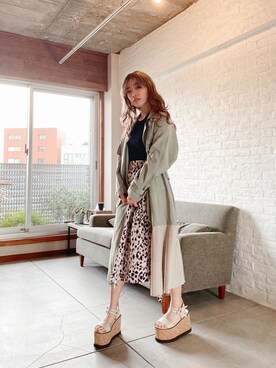 「EVRIS（エヴリス）のアイテム（トレンチコート）」を使った、karenさん（レディース・156cm）の春コーディネート