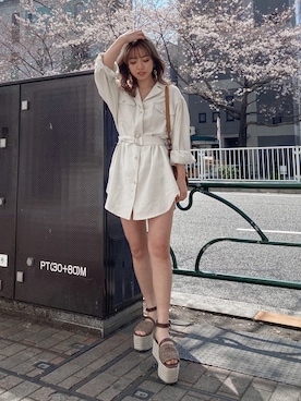 「リネンジャケット」｜karenさん（レディース・156cm）の春コーディネート