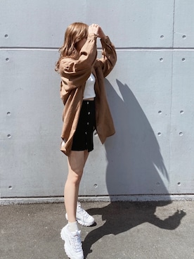 「EVRIS（エヴリス）のアイテム（ジャケット/アウター）」を使った、karenさん（レディース・156cm）の春コーディネート