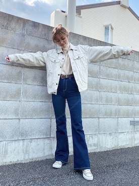 「アイテム（カバーオール、ホワイト系）」を使った、karenさん（レディース・156cm）の春コーディネート