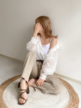 「H&M（エイチ・アンド・エム）のアイテム（キャミソール）」を使った、karenさん（レディース・156cm）の夏コーディネート