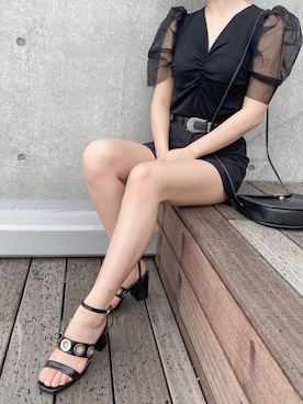 「DHOLIC（ディーホリック）のアイテム（トップス）」を使った、karenさん（レディース・156cm）の夏コーディネート