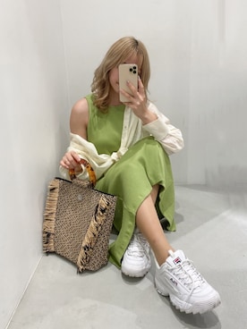 「EVRIS（エヴリス）のアイテム（ワンピース/ドレス）」を使った、karenさん（レディース・156cm）の夏コーディネート
