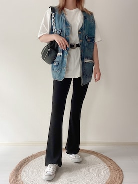 「EVRIS（エヴリス）のアイテム（パンツ）」を使った、karenさん（レディース・156cm）の夏コーディネート