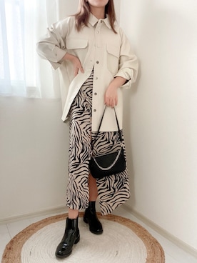 「EVRIS（エヴリス）のアイテム（ブルゾン）」を使った、karenさん（レディース・156cm）の秋コーディネート