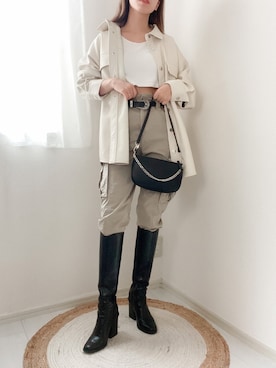 「EVRIS（エヴリス）のアイテム（ブルゾン）」を使った、karenさん（レディース・156cm）の秋コーディネート