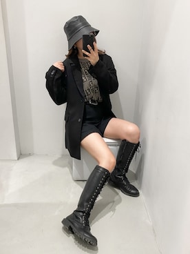 「EVRIS（エヴリス）のアイテム（帽子）」を使った、karenさん（レディース・156cm）の秋コーディネート