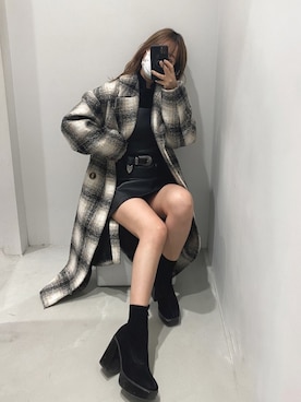 「キャミワンピ」｜「アイテム（チェスターコート）」を使った、karenさん（レディース・156cm）の秋コーディネート