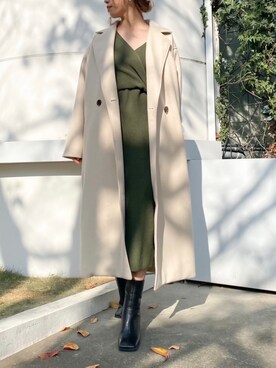 「EVRIS（エヴリス）のアイテム（チェスターコート）」を使った、karenさん（レディース・156cm）の冬コーディネート